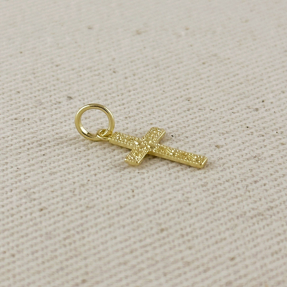 18k Gold Filled Victorian Cross Charm