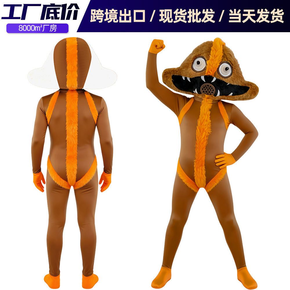 Poppy Playtime Brown Fur Cosplay Jumpsuit Halloween Costume