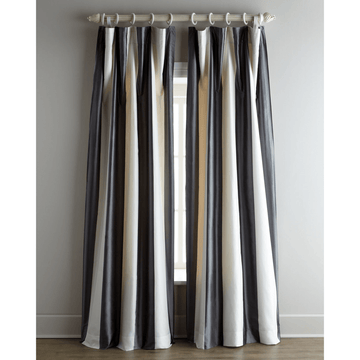 100% Silk Hampton Grey Stripped Drapes /120L