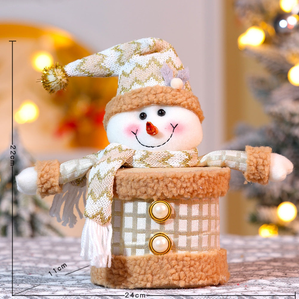Christmas Apple Candy Gift Box With Santa Snowman Reindeer