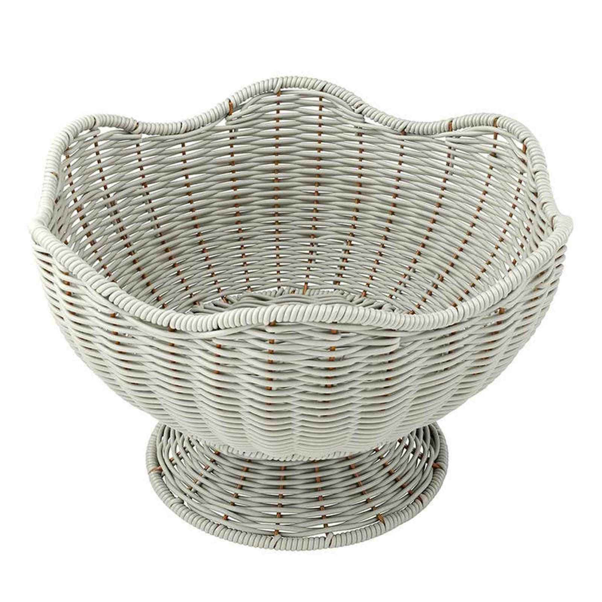 Gray Scalloped Basket