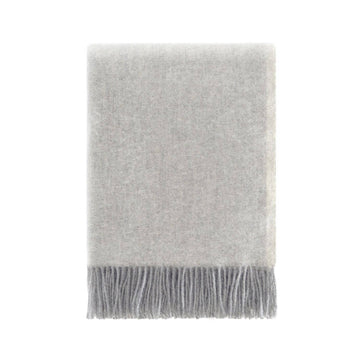 Grey Melange Pure Wool Throw