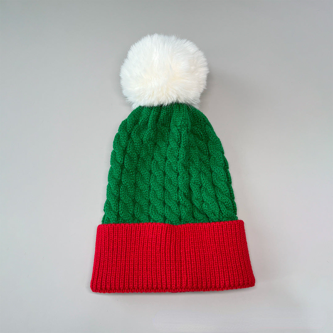 Christmas Bell Hat With Pompom, Winter Warm Knit Beanie