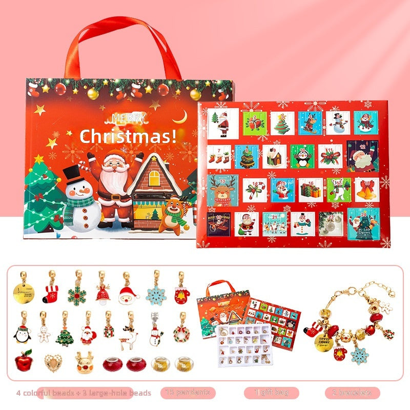 DIY Creative Children's Bracelet Silver Christmas Advent Calendar Surprise Blind Box