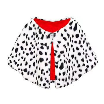 Cruella De Vil Halloween Costume Cape Scarf, Black White Leopard Print Shawl