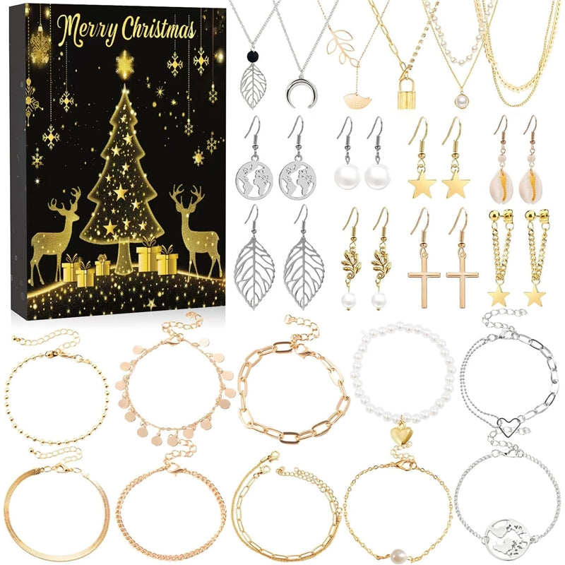 DIY Creative Children's Bracelet Silver Christmas Advent Calendar Surprise Blind Box