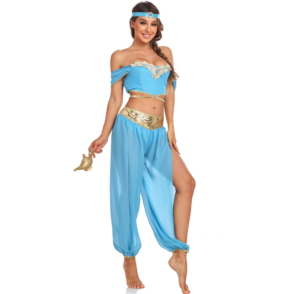 Aladdin Jasmine Princess Costume Halloween Party Dress