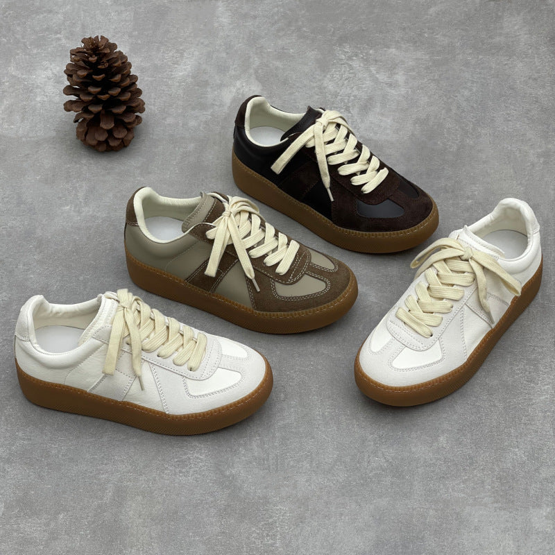 High Quality Leather Casual Sueded Patchwork Versatile Sneakers