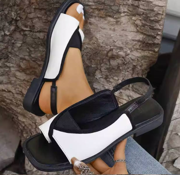 Retro Summer Leather Stylish Open Toe Soft Flat Sole Sandals
