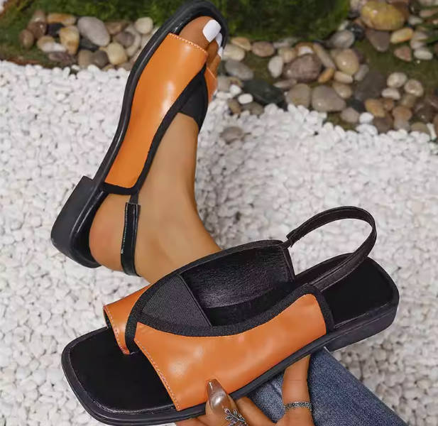 Retro Summer Leather Stylish Open Toe Soft Flat Sole Sandals