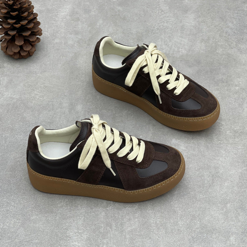 High Quality Leather Casual Sueded Patchwork Versatile Sneakers