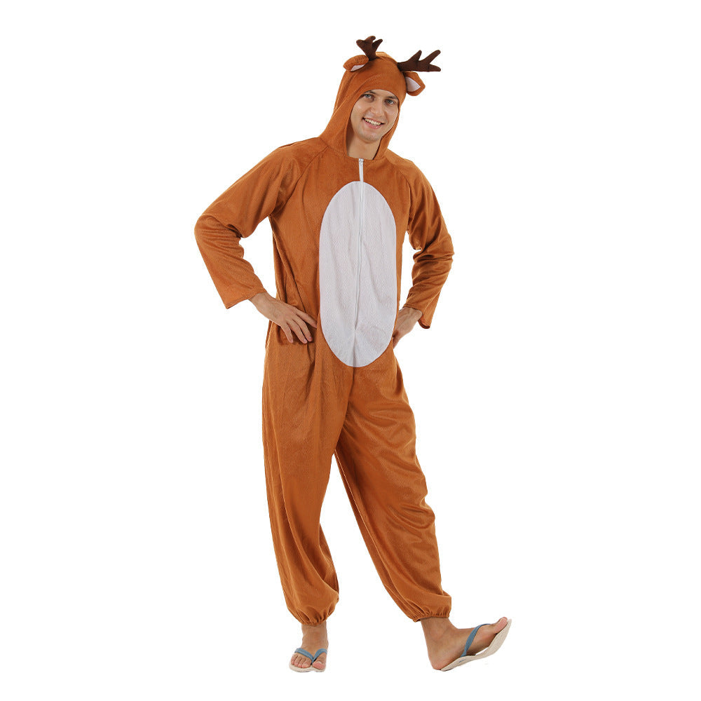 Christmas Reindeer Onesie Couple Costume Party Stage Prop