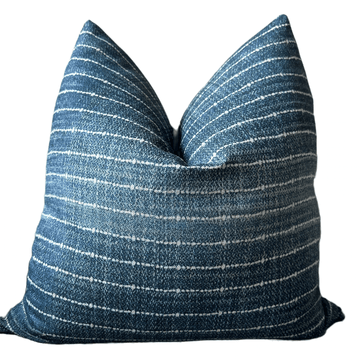 Sonny Indigo Stripe Pillow Cover ¡ª 18¡Á18 Indoor/Outdoor (Cover Only)
