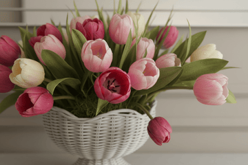 Faux Floral Centerpiece
Spring Tulip Arrangement
Neutral Floral Decor
Real Touch Flowers