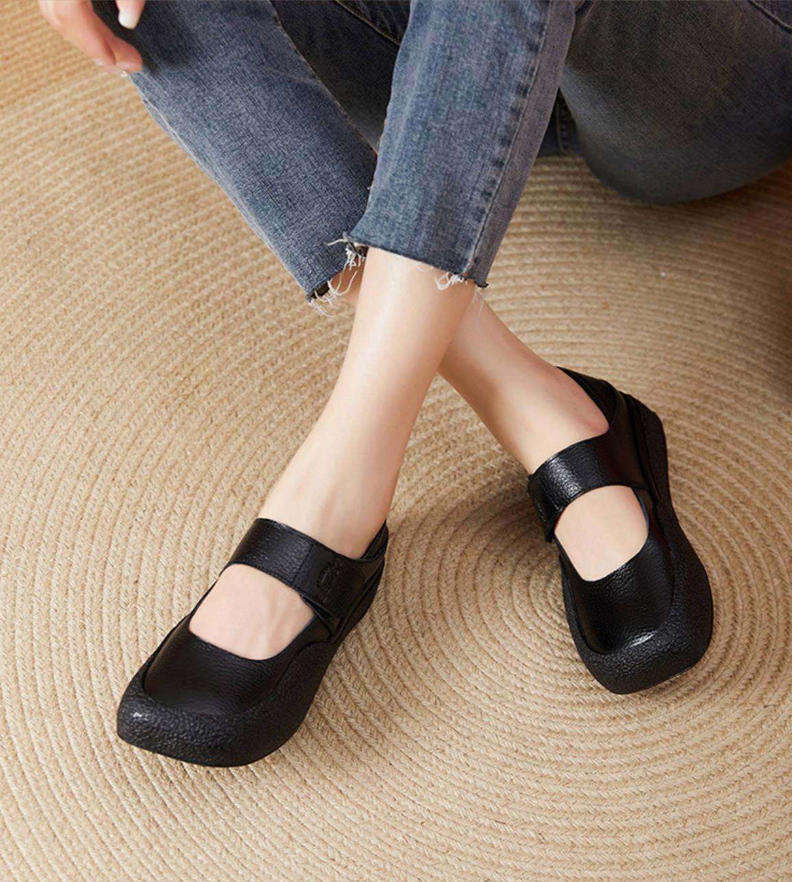 Women Spring Leather Comfortable Shallow Soft Sole Flats Shoes