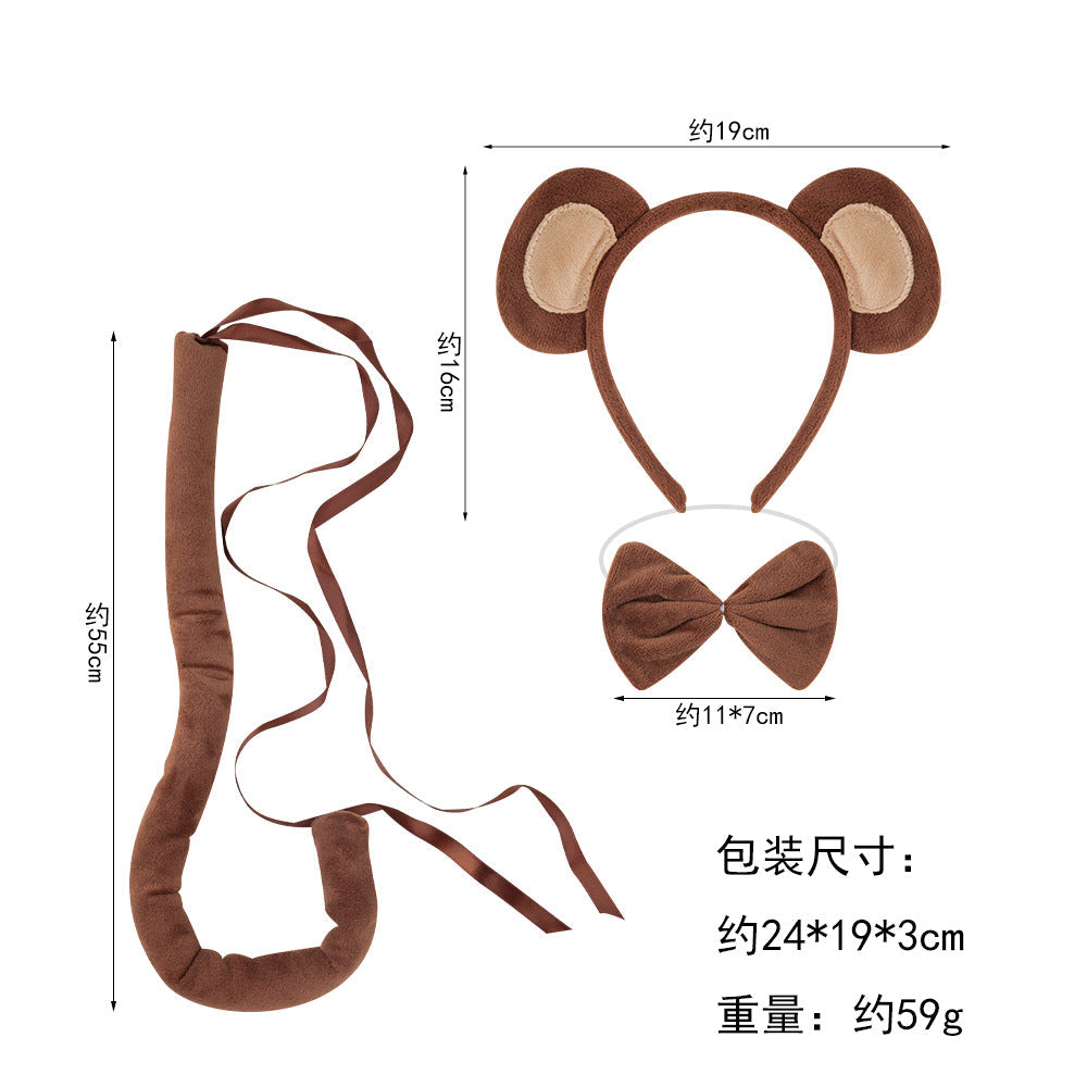 Raccoon Monkey Headband Cosplay Accessory For Kids