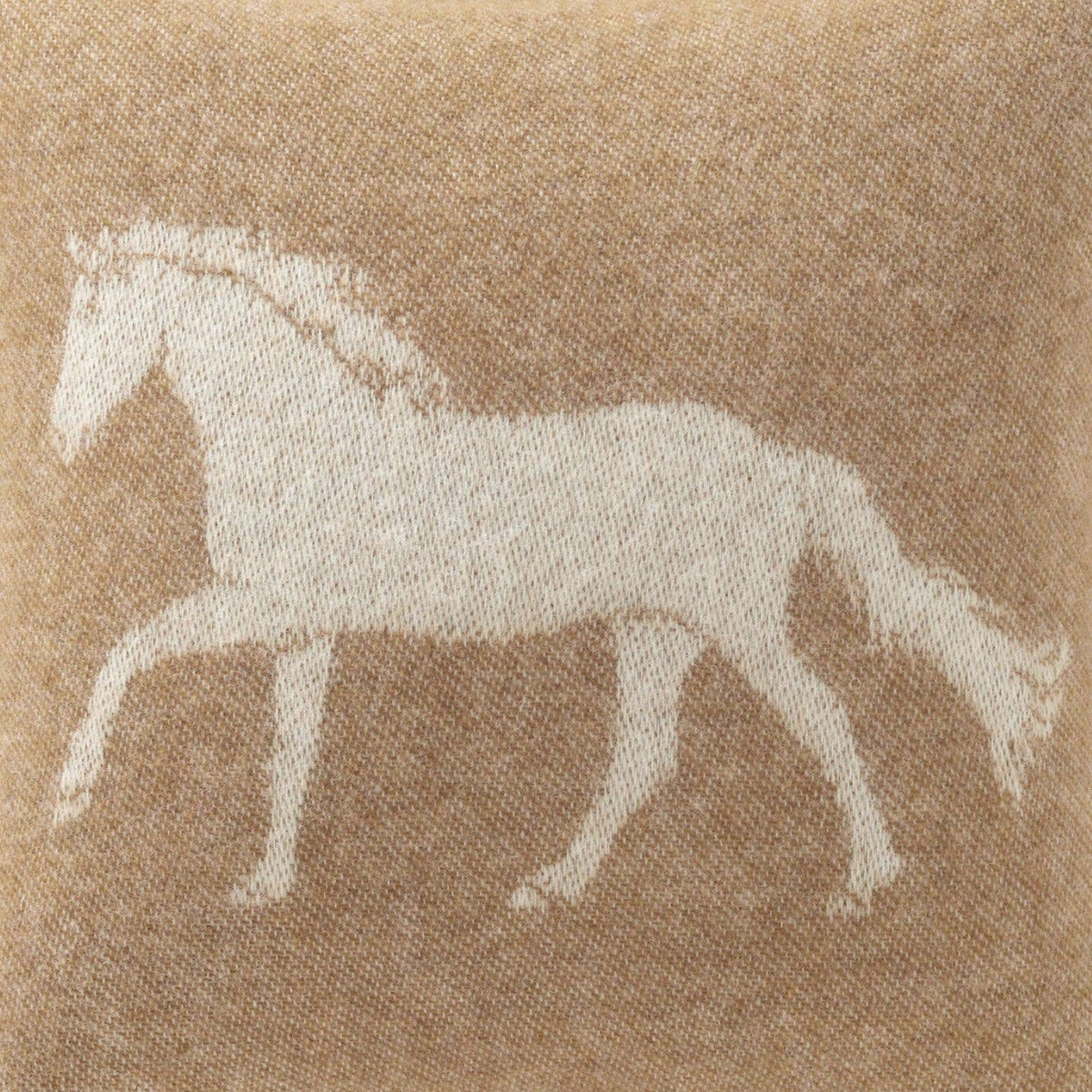 Horse Brown Wool Cushion