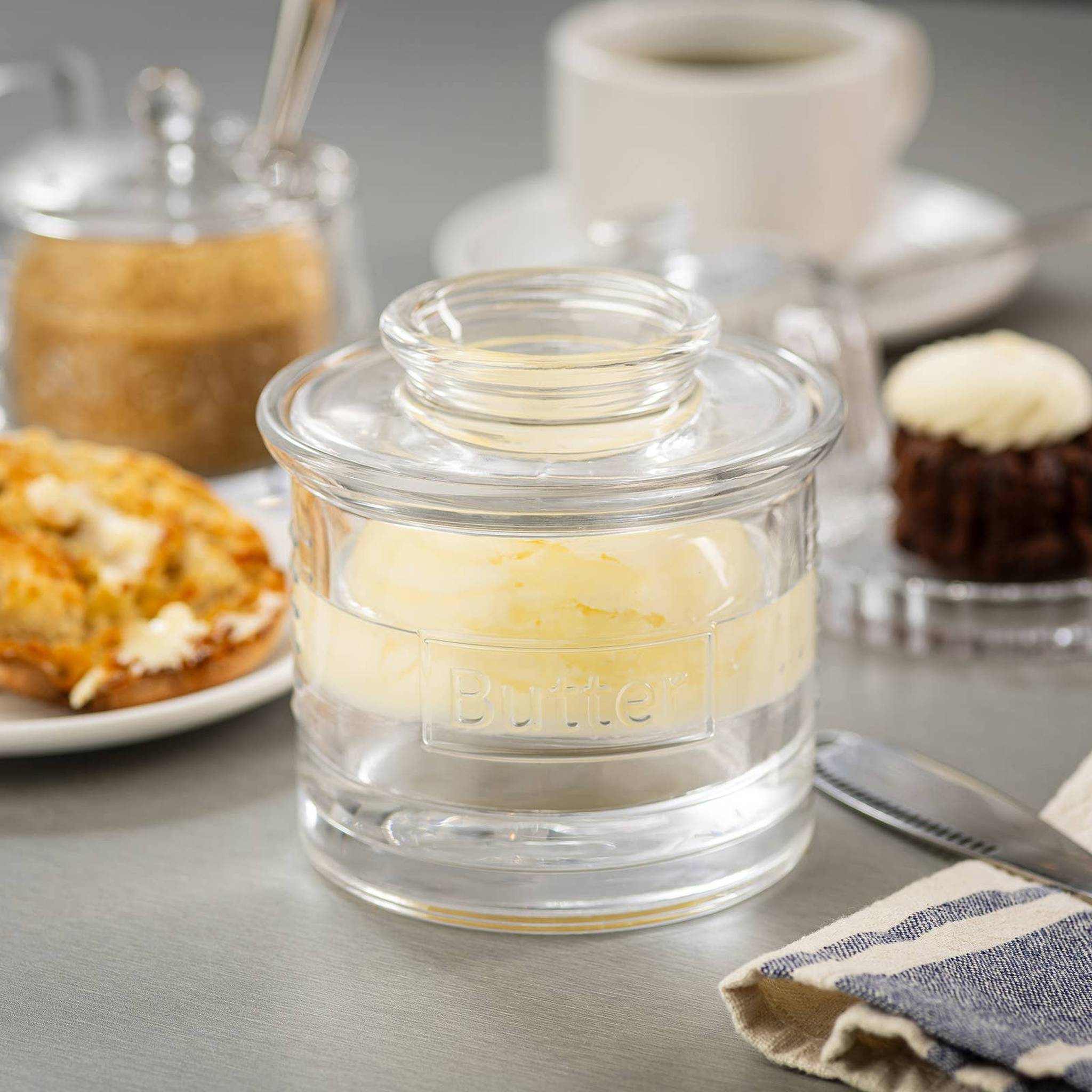 Glass French Butter Crock