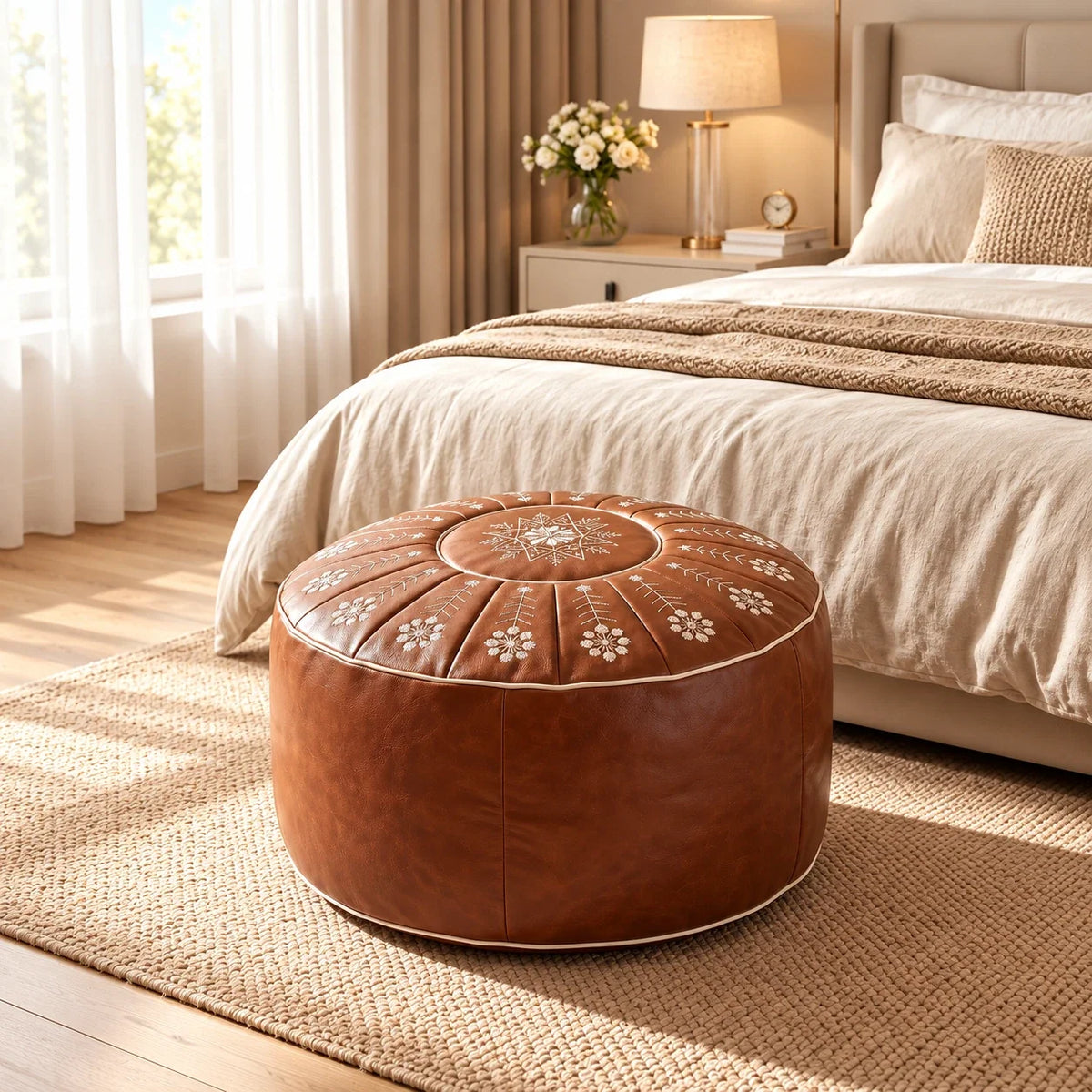 Nestora – Embroidered Fillable Storage Ottoman Cover