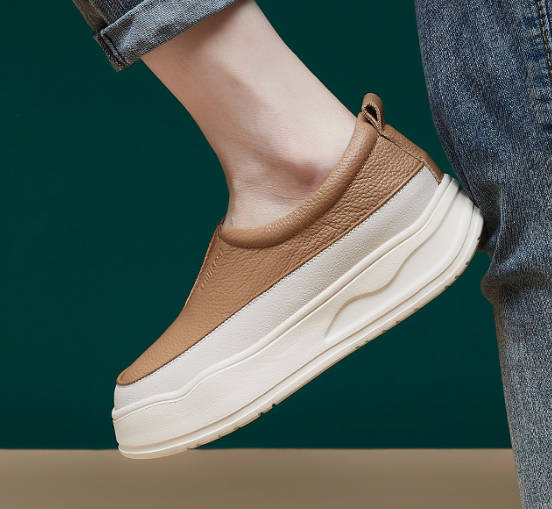 Women Vintage Genuine Leather Slip-on Sneakers Shoes
