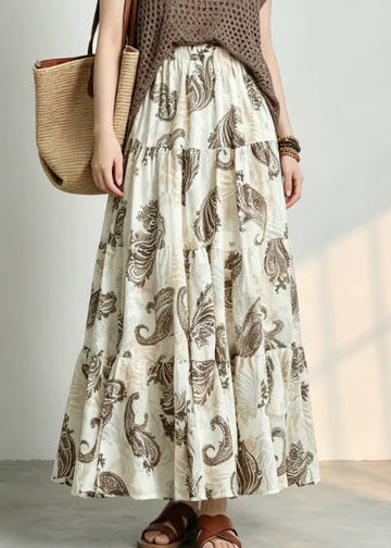 Spring Floral Cotton Elastic Waist Lazy Flowy A-Line Dress