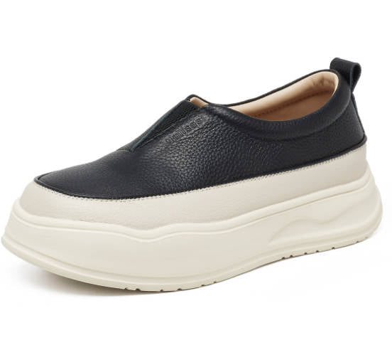 Women Vintage Genuine Leather Slip-on Sneakers Shoes