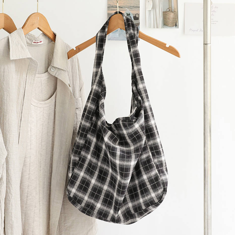 Retro Canvas Casual Plaid Versatile Soft Single-Shoulder Bag