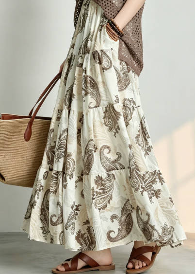Spring Floral Cotton Elastic Waist Lazy Flowy A-Line Dress