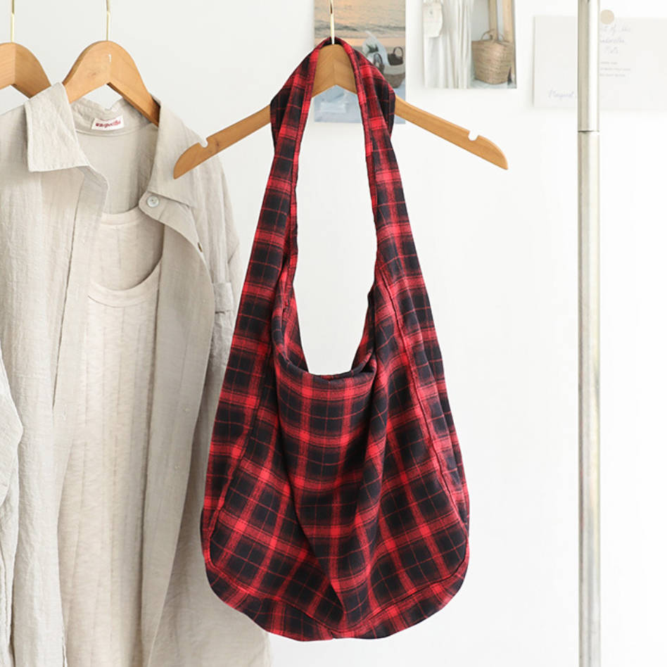 Retro Canvas Casual Plaid Versatile Soft Single-Shoulder Bag