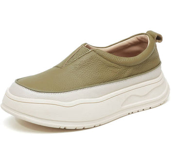 Women Vintage Genuine Leather Slip-on Sneakers Shoes