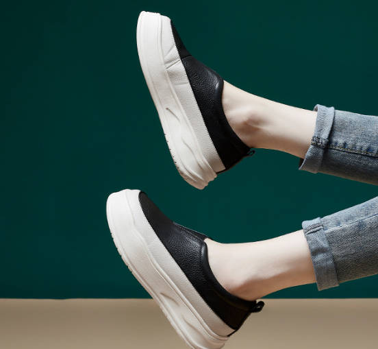 Women Vintage Genuine Leather Slip-on Sneakers Shoes
