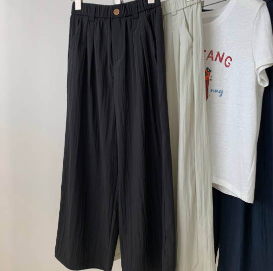 Women Casual Textured Lightweight Capris Wide Leg Pant