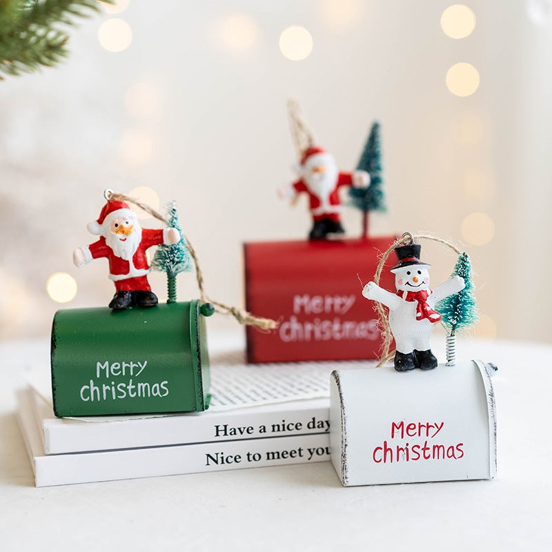 Christmas Iron Mailbox Hanger Snowman Santa