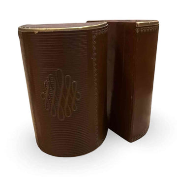 Vintage Italian bookends leather