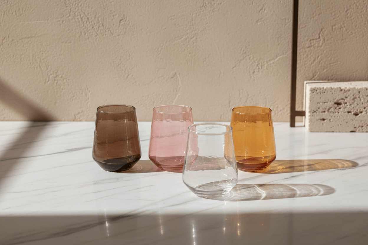 Handblown Hammered Glass Tumblers ¨C Set of 2