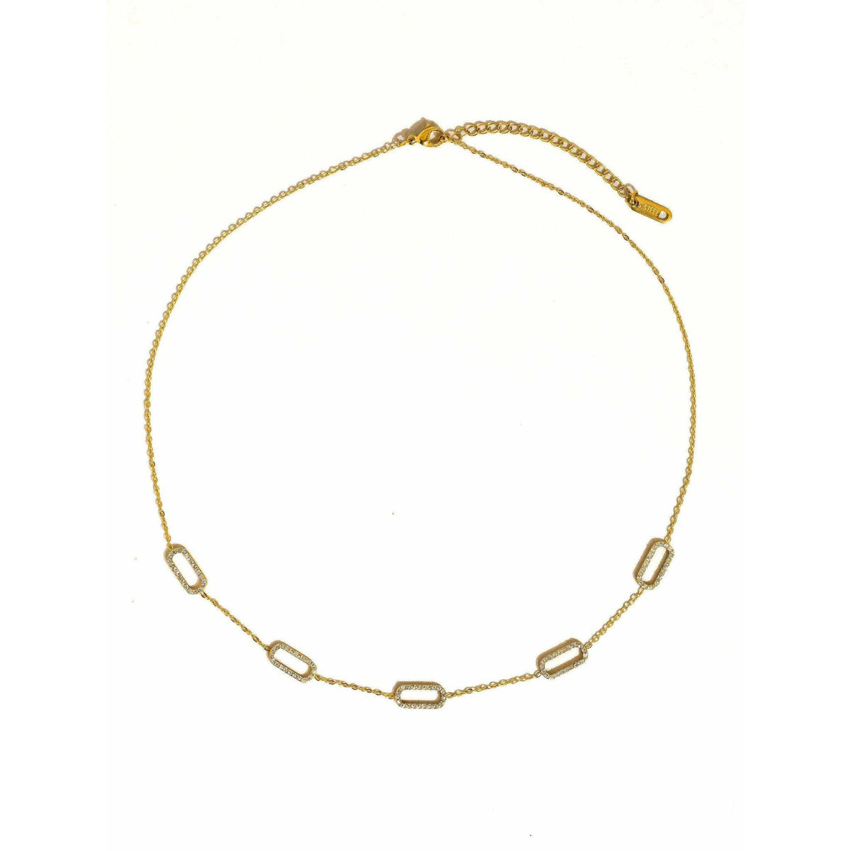 Burnisse 18K Gold Non-Tarnish Dainty Geometric Chain Necklace