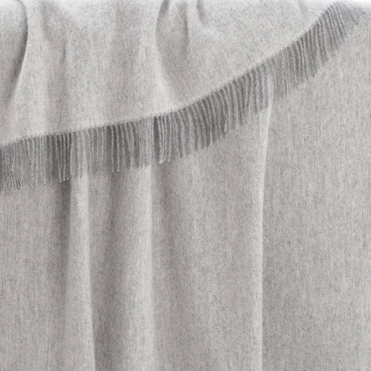 Grey Melange Pure Wool Throw
