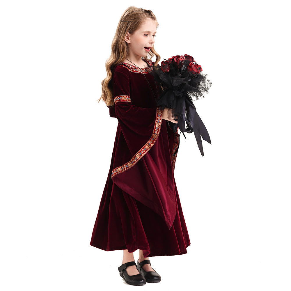 Halloween Grim Reaper Costume Hooded Dress For Kids Stage Performance