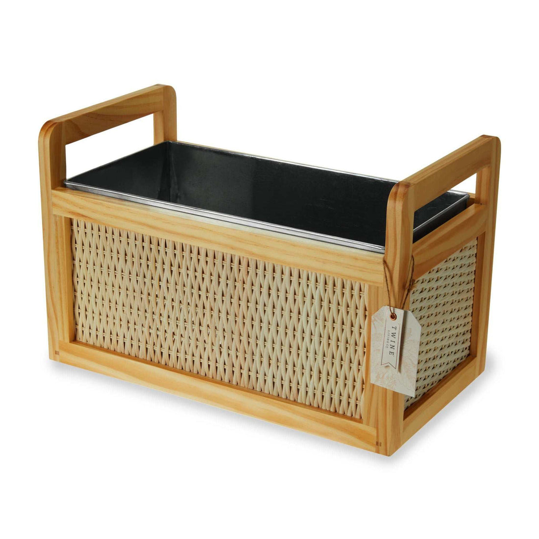 Rattan and Wood Beverage Tub