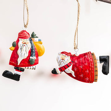 Vintage Christmas Iron Old Man Ornament
