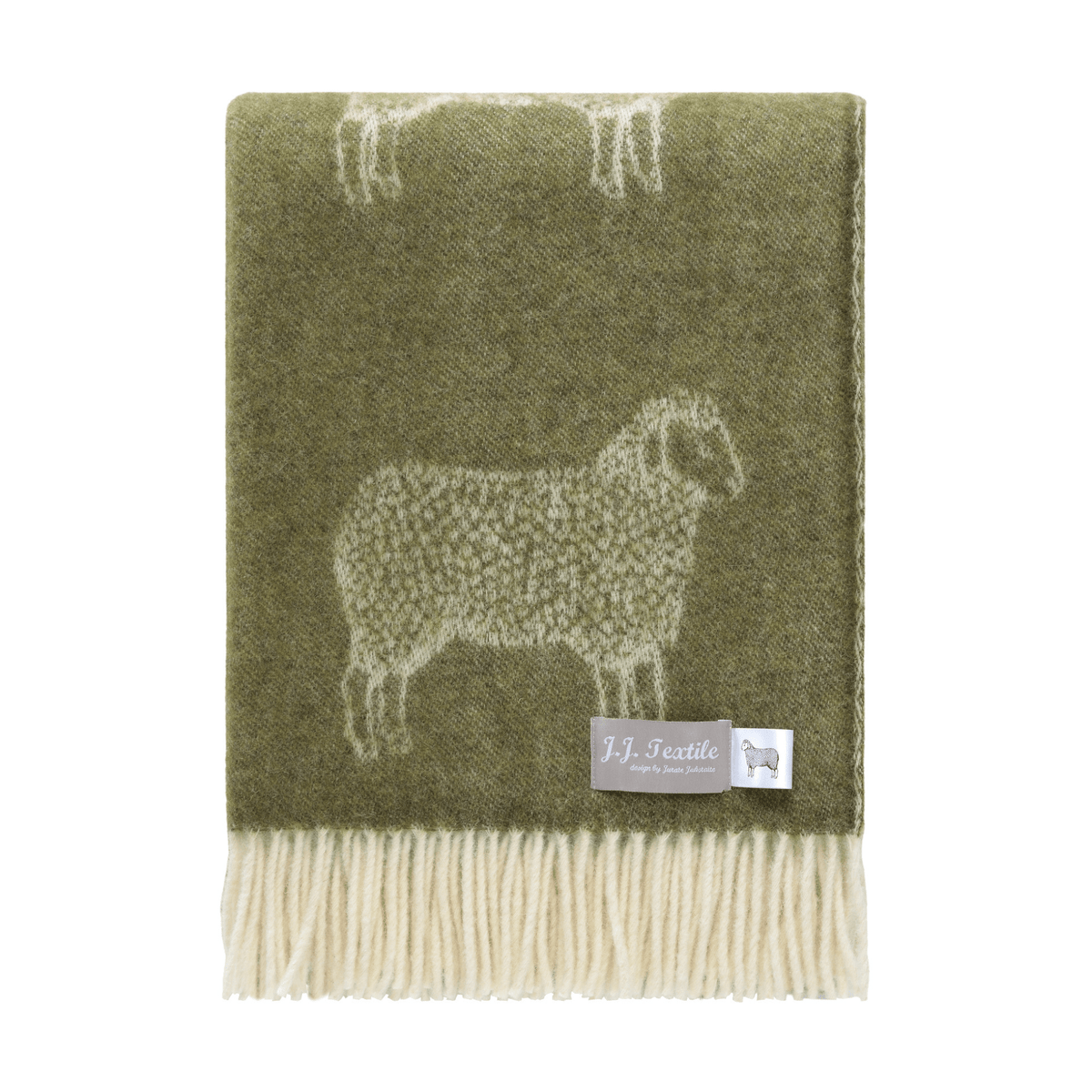 Moss Green Sheep Pure Wool Throw
