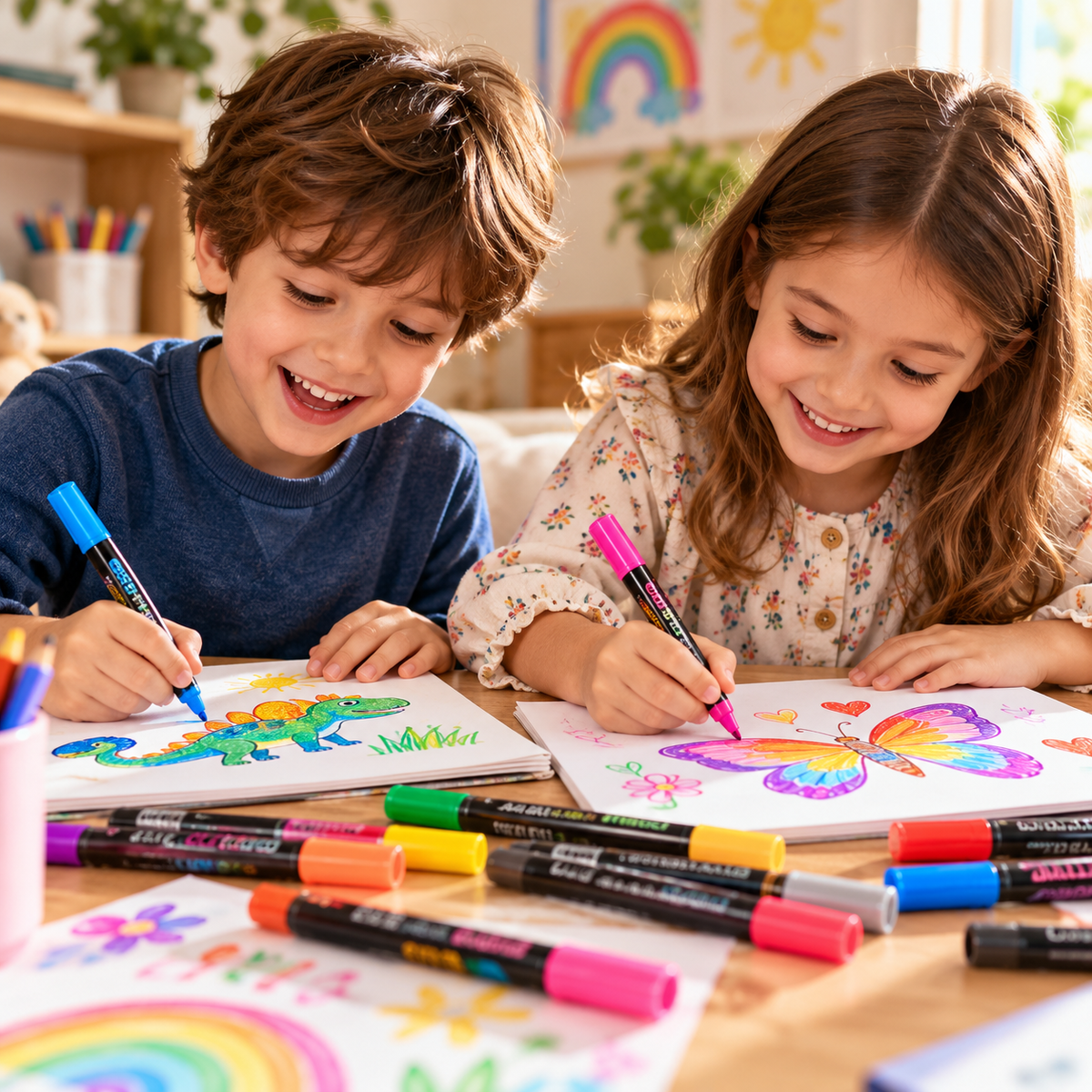 Twinora – Dual-Outline Metallic Ink Marker Set