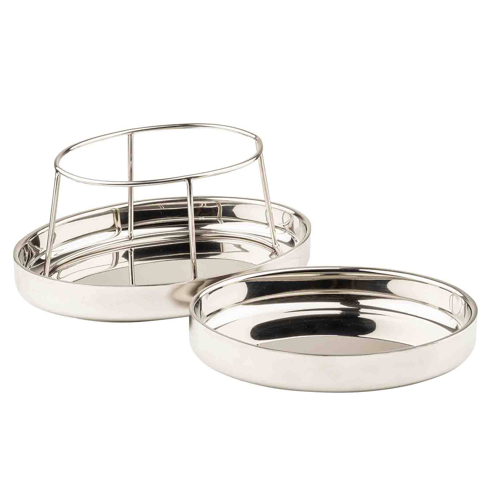 Oval 2-Tiered Seafood Tower, Stainless Steel