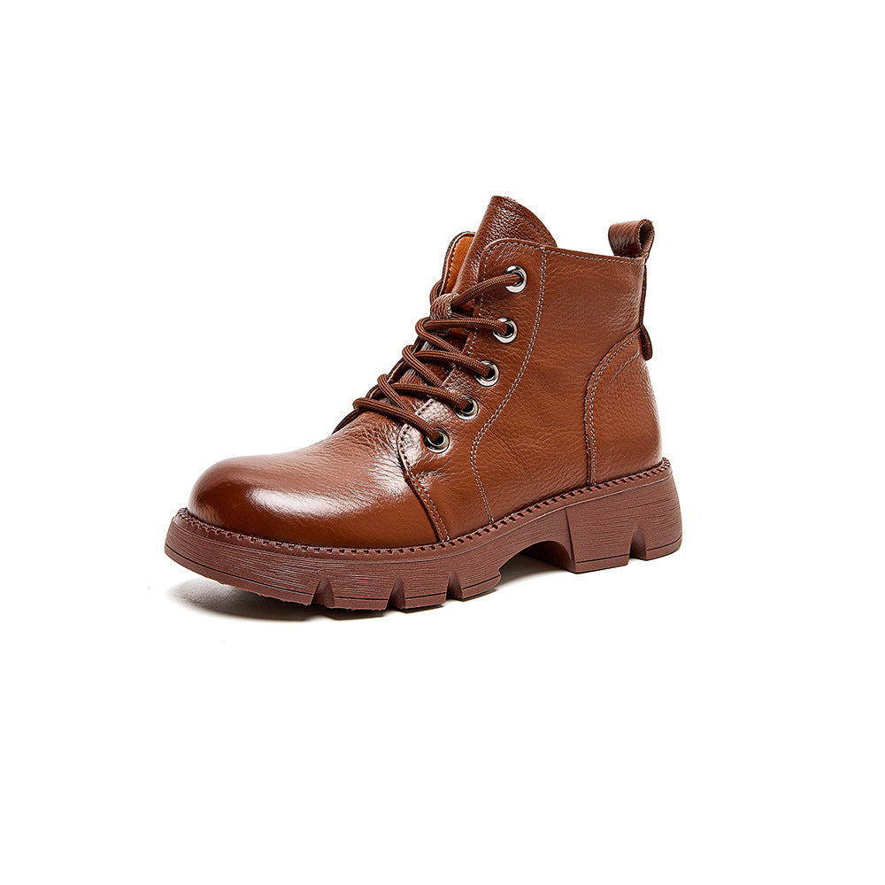 Autumn Winter Retro Platform Thick Sole Versatile Boots