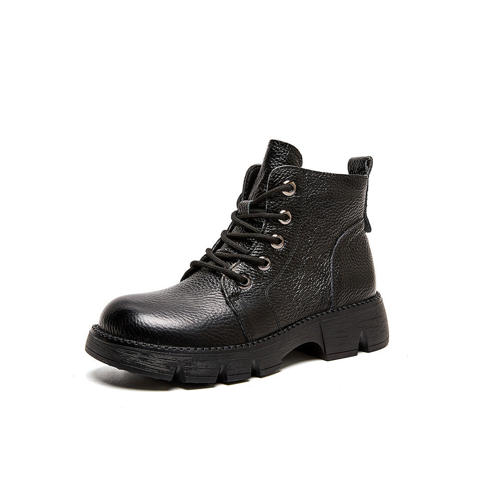 Autumn Winter Retro Platform Thick Sole Versatile Boots