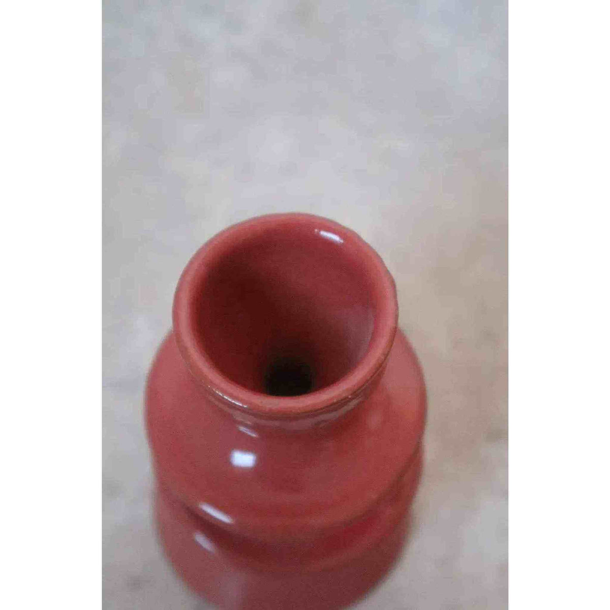 Handmade Dark Pink Colored Ceramic Candle Holders