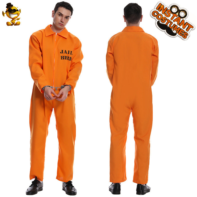 Halloween Orange Prisoner Cosplay Costume For Men And Women
