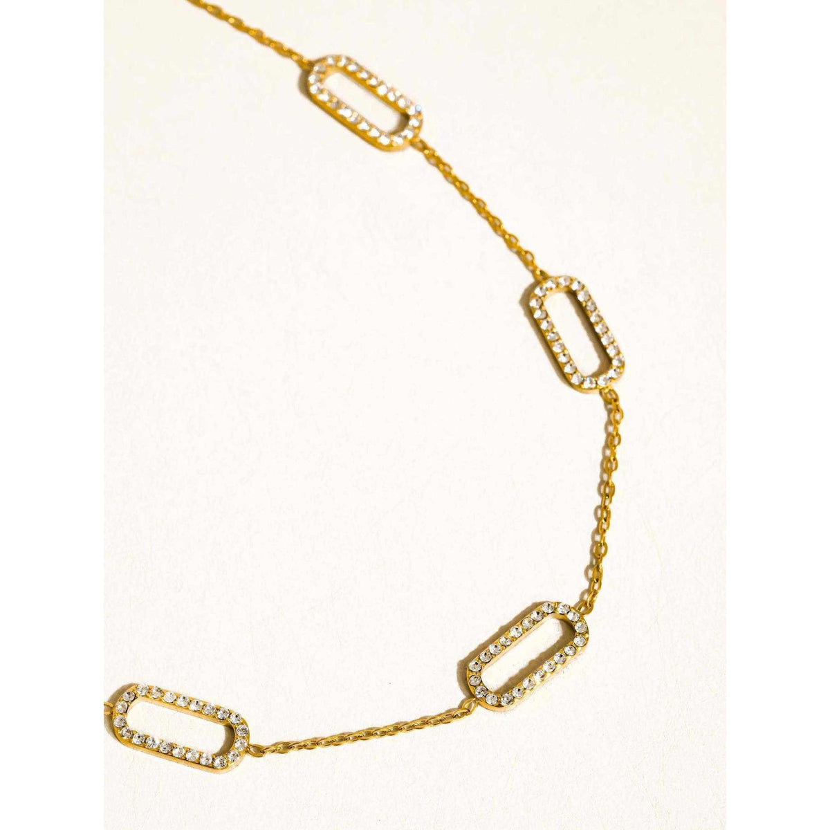 Burnisse 18K Gold Non-Tarnish Dainty Geometric Chain Necklace