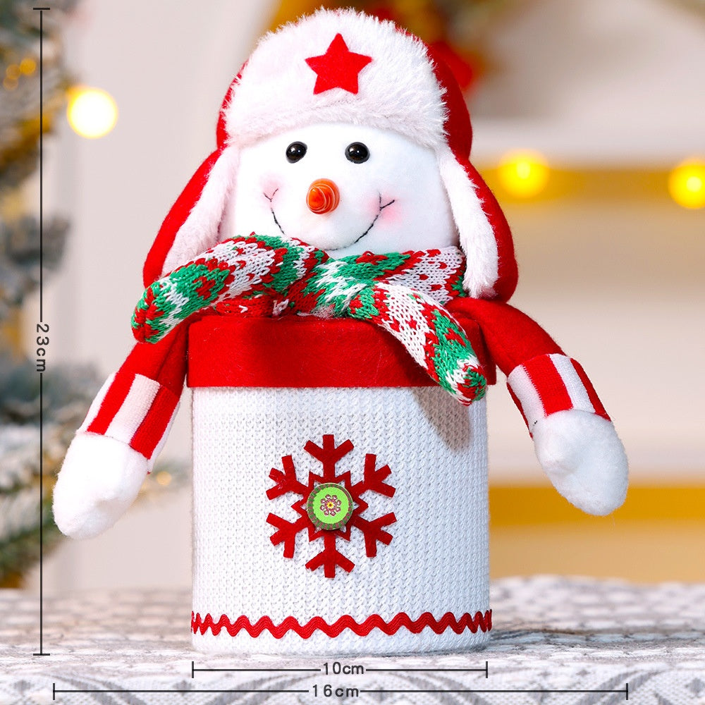 Christmas Apple Candy Gift Box With Santa Snowman Reindeer