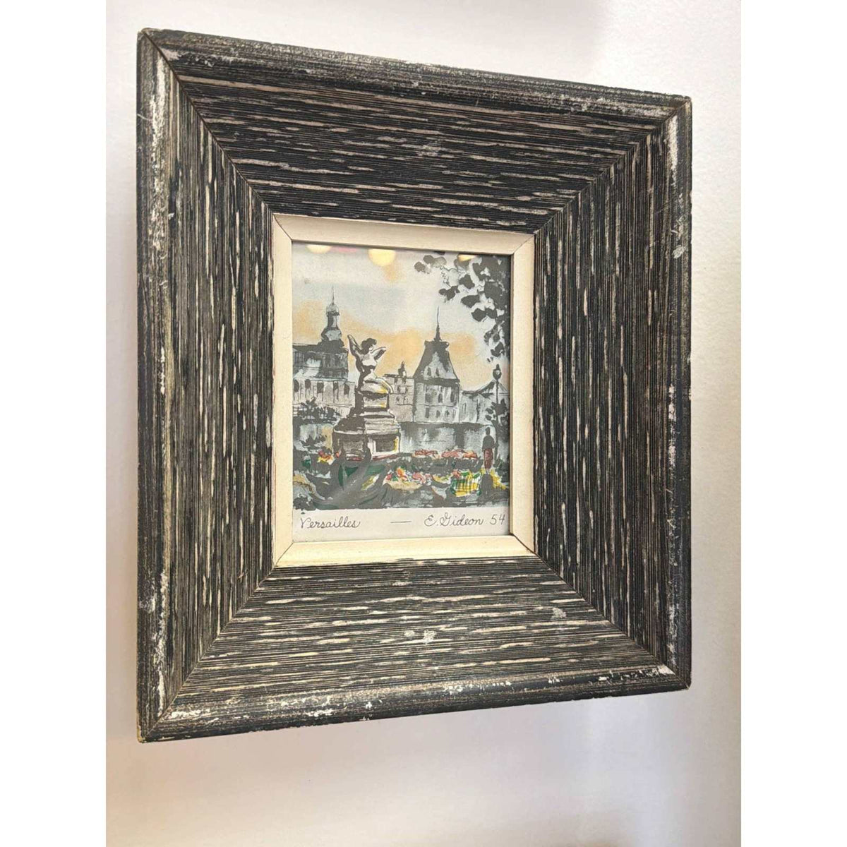 Vintage Framed Paris & Versailles Street Scene Prints (Set of 3)